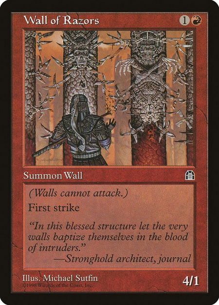 Wall of Razors - Stronghold Magic: The Gathering trading card