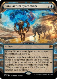 Simulacrum Synthesizer (Showcase) - Outlaws of Thunder Junction: The Big Score (BIG) #36 - Mythic Rare Magic: The Gathering Trading Card