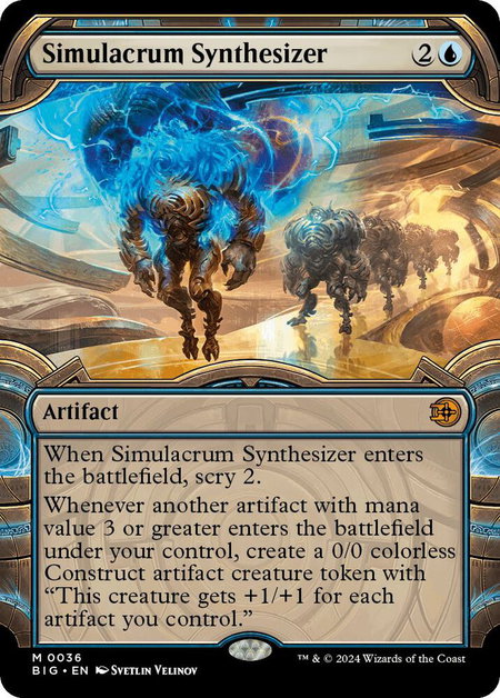 Simulacrum Synthesizer (Showcase) - Outlaws of Thunder Junction: The Big Score Magic: The Gathering trading card
