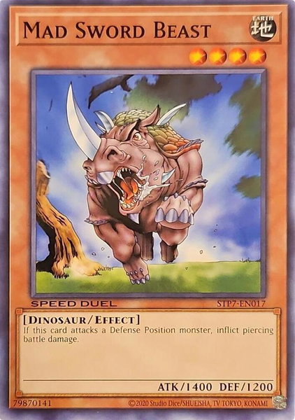 Mad Sword Beast trading card from Speed Duel: Tournament Pack 7 Mad Sword Beast - Speed Duel: Tournament Pack 7 YuGiOh trading card