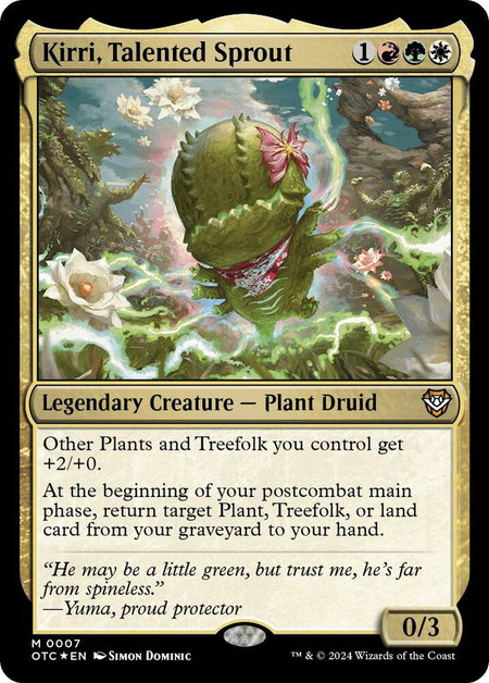 Kirri, Talented Sprout trading card from Commander: Outlaws of Thunder Junction Kirri, Talented Sprout - Commander: Outlaws of Thunder Junction Magic: The Gathering trading card