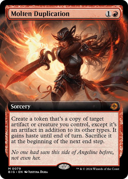 Molten Duplication (Extended Art) - Outlaws of Thunder Junction: The Big Score Magic: The Gathering trading card