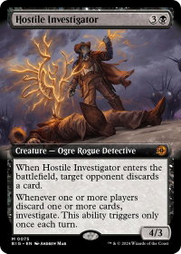 Hostile Investigator (Extended Art) - Outlaws of Thunder Junction: The Big Score (BIG) #75 - Mythic Rare Magic: The Gathering Trading Card