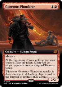 Generous Plunderer (Extended Art) - Outlaws of Thunder Junction: The Big Score (BIG) #76 - Mythic Rare Magic: The Gathering Trading Card