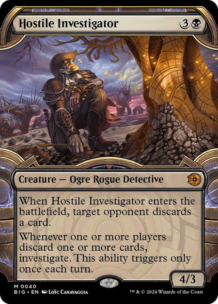 Hostile Investigator (Showcase) - Outlaws of Thunder Junction: The Big Score Magic: The Gathering trading card