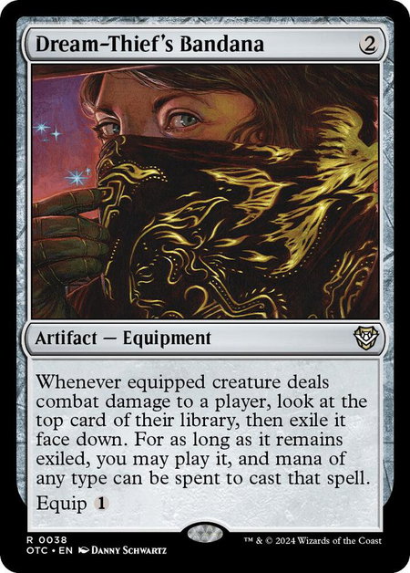 Dream-Thief's Bandana trading card from Commander: Outlaws of Thunder Junction Dream-Thief's Bandana - Commander: Outlaws of Thunder Junction Magic: The Gathering trading card