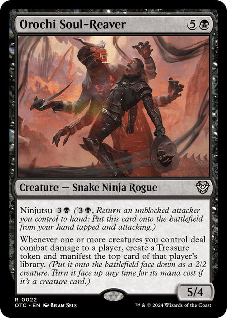 Orochi Soul-Reaver trading card from Commander: Outlaws of Thunder Junction Orochi Soul-Reaver - Commander: Outlaws of Thunder Junction Magic: The Gathering trading card
