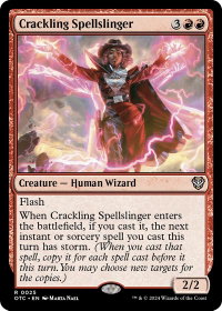 Crackling Spellslinger - Commander: Outlaws of Thunder Junction (OTC) #25 - Rare Magic: The Gathering Trading Card