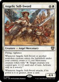 Angelic Sell-Sword - Commander: Outlaws of Thunder Junction (OTC) #10 - Rare Magic: The Gathering Trading Card