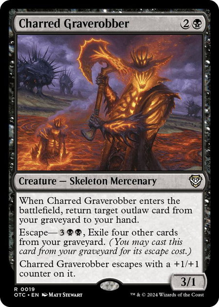Charred Graverobber - Commander: Outlaws of Thunder Junction Magic: The Gathering trading card
