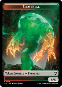Elemental (0021) // Angel Double-Sided Token - Commander: Outlaws of Thunder Junction (OTC) #21 // 3 - Token Magic: The Gathering Trading Card