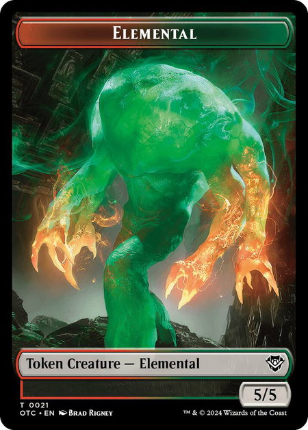 Elemental (0021) // Angel Double-Sided Token - Commander: Outlaws of Thunder Junction Magic: The Gathering trading card