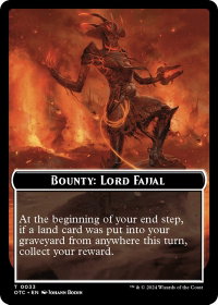 Bounty: Lord Fajjal // Bounty Rules Double-Sided Token - Commander: Outlaws of Thunder Junction (OTC) #33 - Token Magic: The Gathering Trading Card