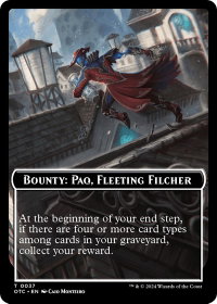 Bounty: Paq, Fleeting Filcher // Bounty Rules Double-Sided Token - Commander: Outlaws of Thunder Junction (OTC) #37 - Token Magic: The Gathering Trading Card