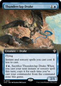 Thunderclap Drake (Extended Art) - Commander: Outlaws of Thunder Junction (OTC) #53 - Rare Magic: The Gathering Trading Card