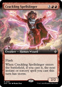 Crackling Spellslinger (Extended Art) - Commander: Outlaws of Thunder Junction (OTC) #61 - Rare Magic: The Gathering Trading Card