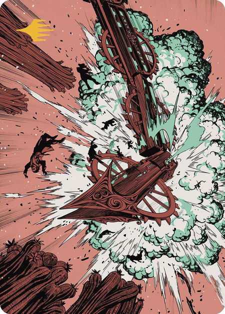 Decimate Art Card (Gold-Stamped Planeswalker Symbol) - Art Series: Outlaws of Thunder Junction Magic: The Gathering trading card