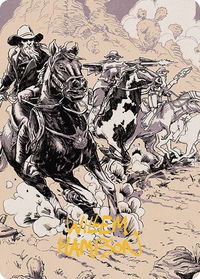 Overwhelming Forces Art Card (Gold-Stamped Signature) - Art Series: Outlaws of Thunder Junction (ASOTJ) #40 - Special Magic: The Gathering Trading Card