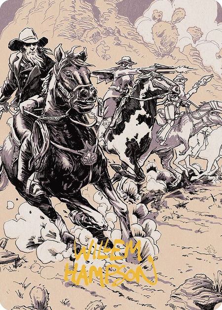 Overwhelming Forces Art Card (Gold-Stamped Signature) - Art Series: Outlaws of Thunder Junction Magic: The Gathering trading card