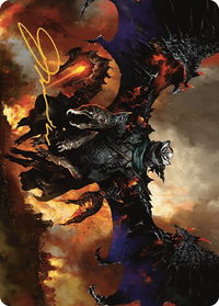 Akul the Unrepentant Art Card (Gold-Stamped Signature) - Art Series: Outlaws of Thunder Junction (ASOTJ) #16 - Special Magic: The Gathering Trading Card