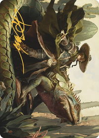 Outcaster Trailblazer Art Card (Gold-Stamped Signature) - Art Series: Outlaws of Thunder Junction (ASOTJ) #14 - Special Magic: The Gathering Trading Card