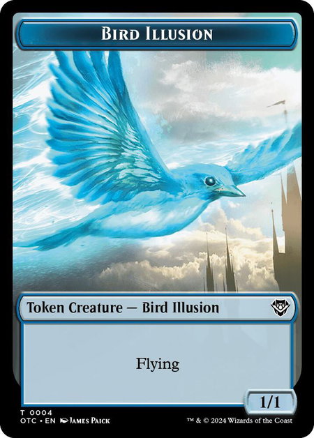 Bird Illusion // Elemental (0014) Double-Sided Token - Commander: Outlaws of Thunder Junction Magic: The Gathering trading card