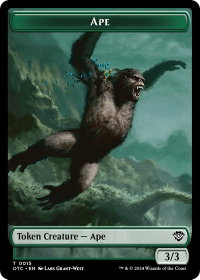 Ape // Shark Double-Sided Token - Commander: Outlaws of Thunder Junction (OTC) #15 // 6 - Token Magic: The Gathering Trading Card