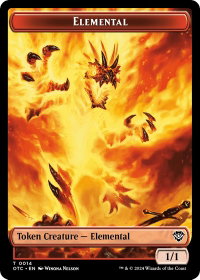 Elemental (0014) // Soldier (0026) Double-Sided Token - Commander: Outlaws of Thunder Junction (OTC) #14 // 26 - Token Magic: The Gathering Trading Card