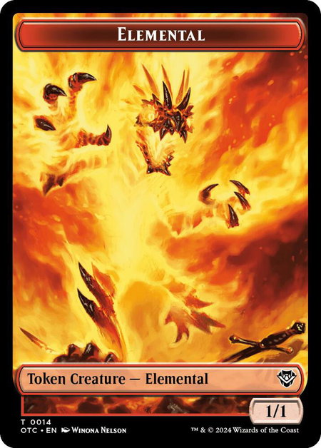 Elemental (0014) // Soldier (0026) Double-Sided Token - Commander: Outlaws of Thunder Junction Magic: The Gathering trading card