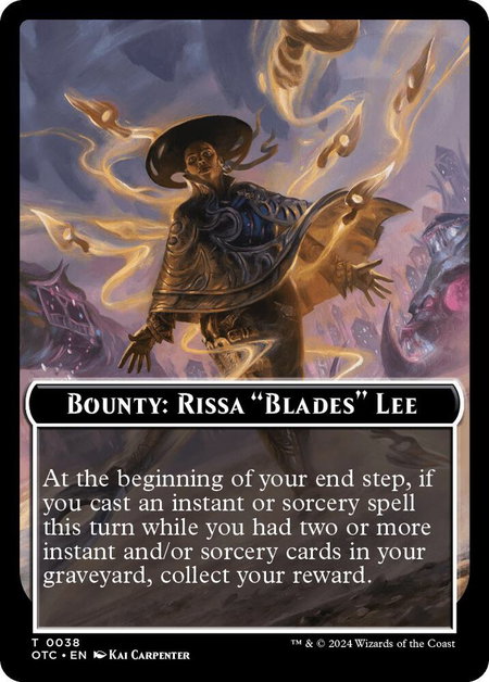 Bounty: Rissa "Blades" Lee // Bounty Rules Double-Sided Token trading card from Commander: Outlaws of Thunder Junction Bounty: Rissa "Blades" Lee // Bounty Rules Double-Sided Token - Commander: Outlaws of Thunder Junction Magic: The Gathering trading card