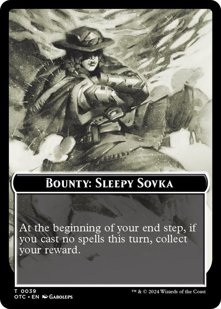 Bounty: Sleepy Sovka // Bounty Rules Double-Sided Token trading card from Commander: Outlaws of Thunder Junction Bounty: Sleepy Sovka // Bounty Rules Double-Sided Token - Commander: Outlaws of Thunder Junction Magic: The Gathering trading card