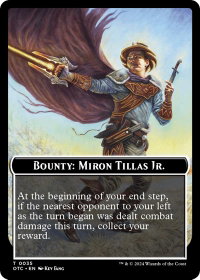 Bounty: Miron Tillas Jr. // Bounty Rules Double-Sided Token - Commander: Outlaws of Thunder Junction (OTC) #35 - Token Magic: The Gathering Trading Card
