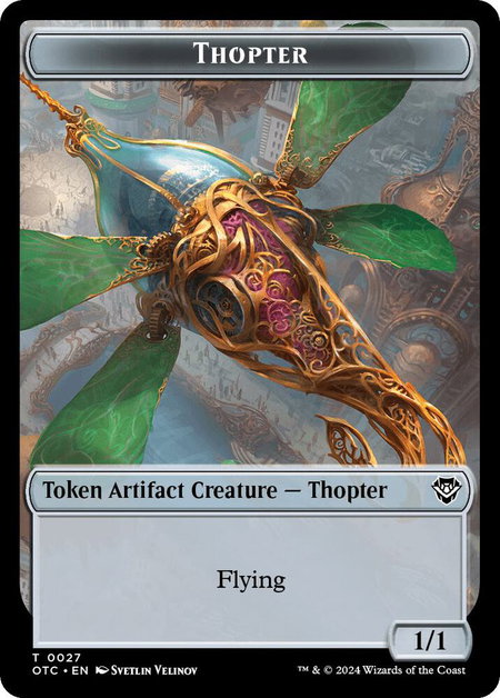 Thopter // Manifest Double-Sided Token - Commander: Outlaws of Thunder Junction Magic: The Gathering trading card