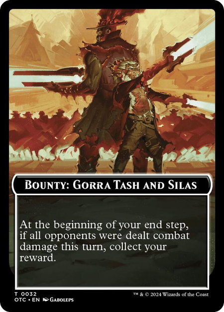 Bounty: Gorra Tash and Silas // Bounty Rules Double-Sided Token trading card from Commander: Outlaws of Thunder Junction Bounty: Gorra Tash and Silas // Bounty Rules Double-Sided Token - Commander: Outlaws of Thunder Junction Magic: The Gathering trading card