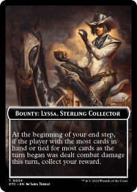 Bounty: Lyssa, Sterling Collector // Bounty Rules Double-Sided Token - Commander: Outlaws of Thunder Junction (OTC) #34 - Token Magic: The Gathering Trading Card