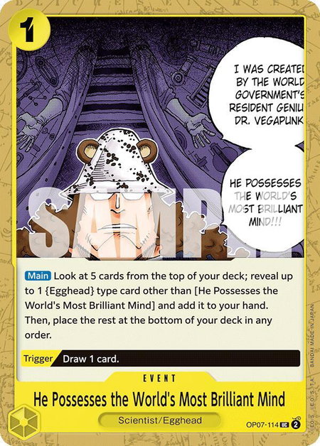 He Possesses the World's Most Brilliant Mind trading card from 500 Years in the Future He Possesses the World's Most Brilliant Mind - 500 Years in the Future One Piece trading card