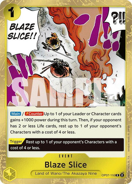 Blaze Slice - 500 Years in the Future One Piece trading card