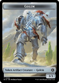 Golem // Plot Double-Sided Token - Outlaws of Thunder Junction: The Big Score (BIG) #6 // 20 - Token Magic: The Gathering Trading Card