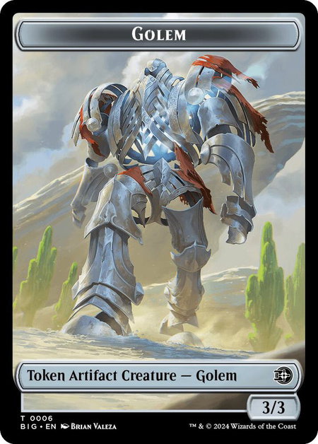 Golem // Plot Double-Sided Token - Outlaws of Thunder Junction: The Big Score Magic: The Gathering trading card