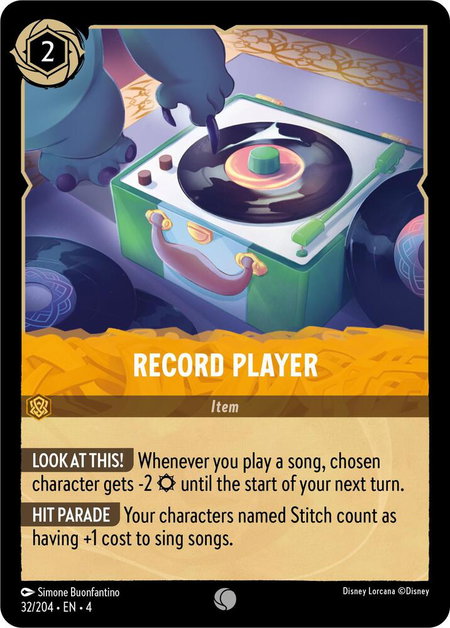 Record Player - Ursula's Return Disney Lorcana trading card