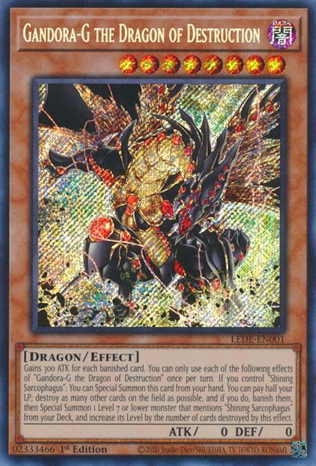 Gandora-G the Dragon of Destruction trading card from Legacy of Destruction Gandora-G the Dragon of Destruction - Legacy of Destruction YuGiOh trading card