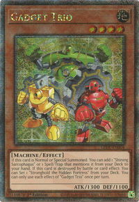 Gadget Trio (Quarter Century Secret Rare) - Legacy of Destruction (LEDE) #LEDE-EN004 - Quarter Century Secret Rare YuGiOh Trading Card