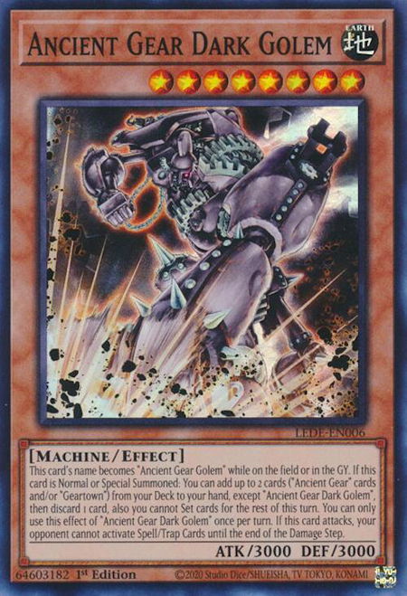 Ancient Gear Dark Golem - Legacy of Destruction YuGiOh trading card