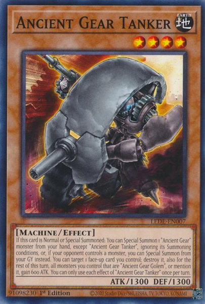 Ancient Gear Tanker trading card from Legacy of Destruction Ancient Gear Tanker - Legacy of Destruction YuGiOh trading card