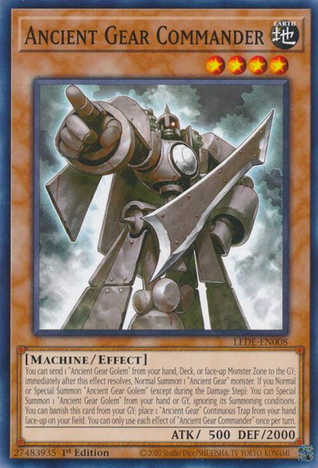 Ancient Gear Commander - Legacy of Destruction YuGiOh trading card