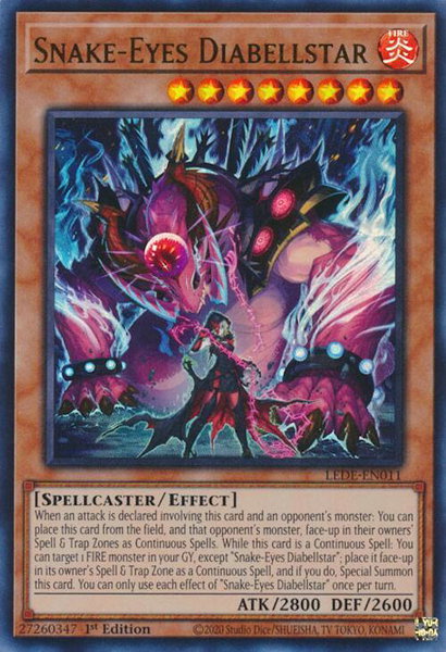 Snake-Eyes Diabellstar trading card from Legacy of Destruction Snake-Eyes Diabellstar - Legacy of Destruction YuGiOh trading card
