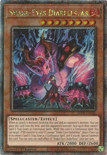 Snake-Eyes Diabellstar (Quarter Century Secret Rare) - Legacy of Destruction YuGiOh trading card
