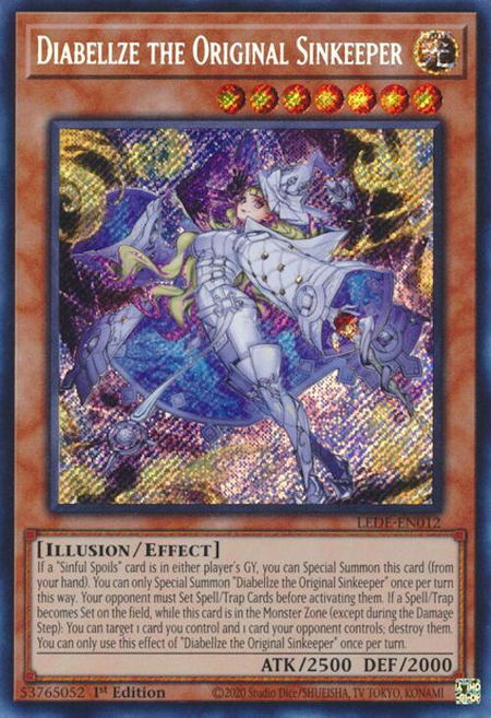 Diabellze the Original Sinkeeper trading card from Legacy of Destruction Diabellze the Original Sinkeeper - Legacy of Destruction YuGiOh trading card