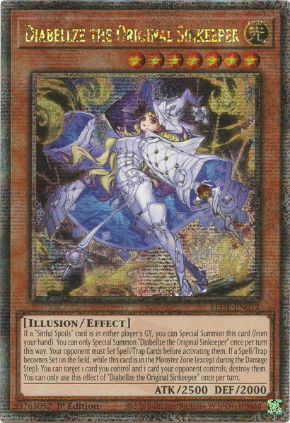Diabellze the Original Sinkeeper (Quarter Century Secret Rare) - Legacy of Destruction YuGiOh trading card