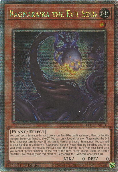 Ragnaraika the Evil Seed (Quarter Century Secret Rare) trading card from Legacy of Destruction Ragnaraika the Evil Seed (Quarter Century Secret Rare) - Legacy of Destruction YuGiOh trading card